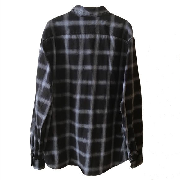 RW & CO. 100% COTTON BLUE GREY PLAID SHIRT SIZE XL - Picture 3 of 6